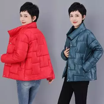 Короткий пуховик с воротником-стойкой, женская новинка 2023 года, свободная хлопковая куртка, свободная M жёлтый