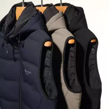 Короткий пуховый жилет мужской осенне-зимний новый повседневный жилет с капюшоном утолщенный и теплый M