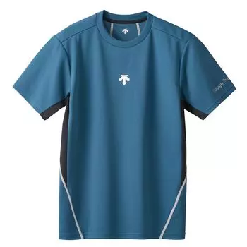 Короткий рукав, короткий свитер, быстрая легкая боковая панель, клуб S [DESCENTE], рубашка, волейбол, рукав, впитывающий, сушка, дышащий, движение, дизайн, мужской, зелёный