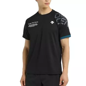 Короткий рукав Короткий свитер Быстрый легкий реглан клубные мероприятия [DESCENTE] Рубашка, Волейбол, Рукав, Впитывающий, Сушащий, Воздухопроницаемый, Движение, Рукав,