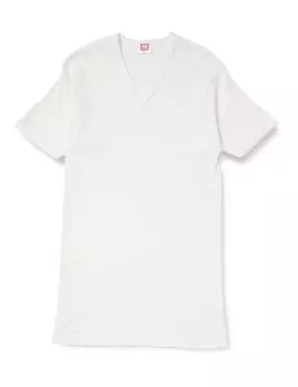 короткий рукав M [BVD] Футболка с V-образным вырезом, cottonwarm, 100% хлопок, Футболка с V-образным вырезом, мужская, кремового цвета,