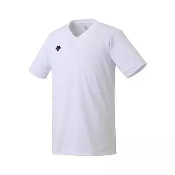Короткий рукав Волейбольная рубашка One Point Classic Впитывающая пот Быстросохнущая Унисекс Мужская Женская Юниорская Тренировочная WHT SS [DESCENTE] V-образный вырез (ДСС-4321Б)