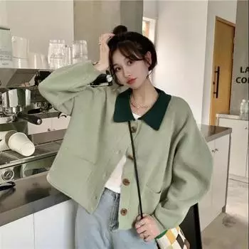 Короткий свитер, пальто, кардиган, женский осенне-зимний ретро японский 2022, новый популярный повседневный вязаный кардиган, свитер, женский топ