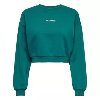 Короткий свитшот с надписью «Avenue» на груди ТОЛЬКО для женщин L зелёный