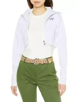 Короткий трикотажный гольф на молнии C23118202 M [Callaway] женский (Обрезанный тип) / / 1030_Белый
