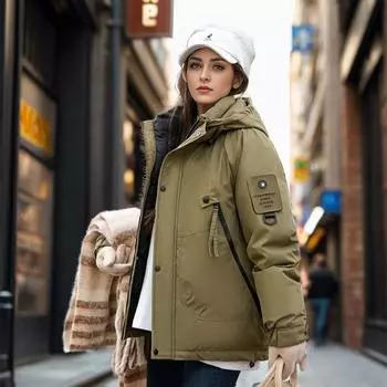 Короткий утолщенный пирог преодолевает зимние женские маленькие мужские новые зимние куртки ленивые и тонкие хлопковые одежды женские S чёрный