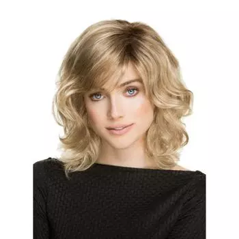 Короткий вьющийся парик блондинки, пушистые синтетические парики, термостойкое волокно для женщин, ежедневное использование, парик из искусственных волос с челкой, естественный вид золотисто-коричневый