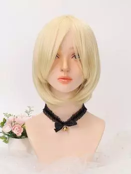 Короткий золотой парик-кнопка для косплея, универсальный боб 14inch