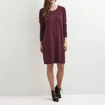 Короткое платье с длинными рукавами из тонкой вязки Женщина VILA XS красный