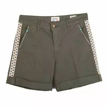 Короткое платье с заклепками в полоску из мягкого хлопка со складками по краю Женщина HAPPY 24 жёлтый