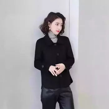 Короткое шерстяное пальто женское 2024 зима новый Xiaoxiangfeng свободный модный повседневный универсальный кардиган на пуговицах куртка M красный