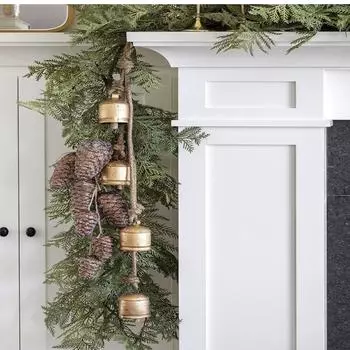Коровьи колокольчики для домашнего сада и рождественского подвесного декора 4 ржавых колокольчика на 1 джутовой веревке для настенного дверного садового подвесного декора