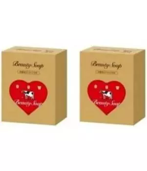 Корова красная коробка набор банок в форме сердца 40 г x 2 шт. с пенящейся сеткой молочно-масляная комбинация молочное масло молочное мыло