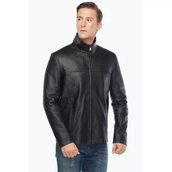 Korpium Мужская Черная Кожаная Куртка