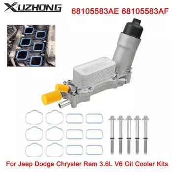 Корпус адаптера масляного фильтра для двигателя Jeep Dodge Chrysler Ram 3.6L V6 Комплекты масляного радиатора 68105583AE 68105583AF 68105583AA 926-959