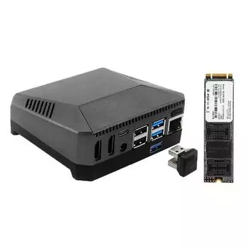 Корпус для Raspberry Pi 4B Argon One, алюминиевый корпус с SSD Sata M2, слот расширения, крышка GPIO, внутренний охлаждающий вентилятор