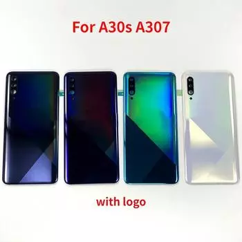 Корпус для Samsung Galaxy A30s A307 A307F A307G, запасные части для задней панели аккумулятора с камерой белый