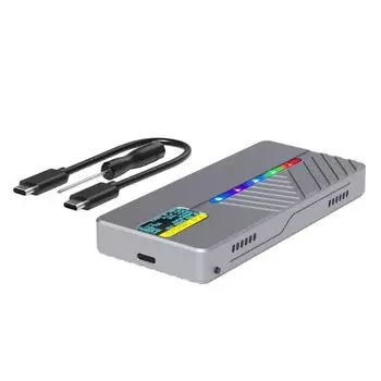 Корпус для твердотельного накопителя Intelligent Display M.2 NVMe/SATA с поддержкой USB3.2 10 Гбит/с и корпусом из алюминиевого сплава на 4 ТБ