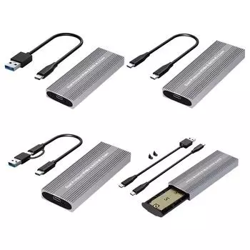 Корпус для жесткого диска USB3.2 - M.2 NVME, 10 Гбит/с NVMe PCI-E, 6 Гбит/с SATA M-Key/B+M Key, SSD-диск, коробка для M.2 PCIe NVMe и SATA SSD A-C Cable