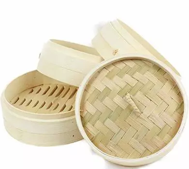 Корпус и крышка пароварки из бамбука, комплект из 3 корпусов и 1 (18см (3 крышки) задавать)_FH85032324