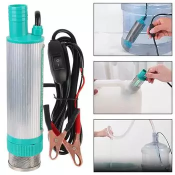 Корпус из алюминиевого сплава, перекачивающий топливо, мини-автомобиль, электрический насос постоянного тока для заправки, 12 В, экстрактор, всасывающий жидкость для перекачивания дизельного топлива, воды, погружной, 30 л/мин Electric oil pump