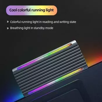 Корпус из алюминиевого сплава RGB M.2 SSD NVME SATA Dual Protocol M.2 на USB Type C 3.1 SSD адаптер для NVME PCIE NGFF SATA M2 SSD Box