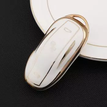 Корпус ключа Tesla Model 3/Y/X с пряжкой - высококачественный чехол серый