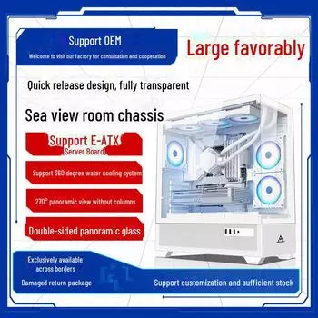 Корпус компьютера Cross-Border Gaming E-ATX с прозрачным стеклом и водяным охлаждением narrow body чёрный