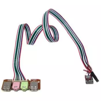 Корпус компьютера ПК 6,8 см, передняя панель с двумя аудиопортами USB, микрофон, разъем для наушников, кабель