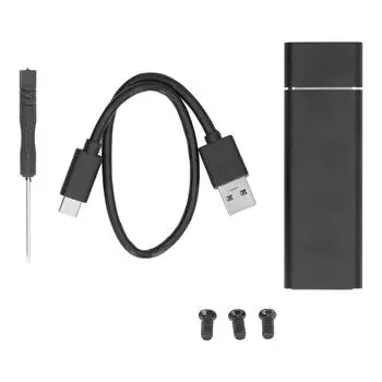 Корпус USB C SSD M.2 NGFF Высокоскоростная передача данных USB3.0 5 Гбит/с USB 3.1 10 Гбит/с Type C Metal SSD чёрный