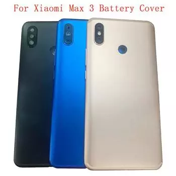 Корпус задней двери аккумулятора сзади для Xiaomi Mi Max 3, рамка объектива камеры с аккумулятором чёрный