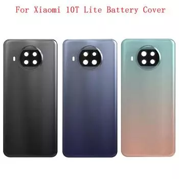Корпус задней двери аккумулятора сзади для Xiaomi Mi 10T Lite 5G аккумуляторная рамка объектива камеры с Gray No Lens