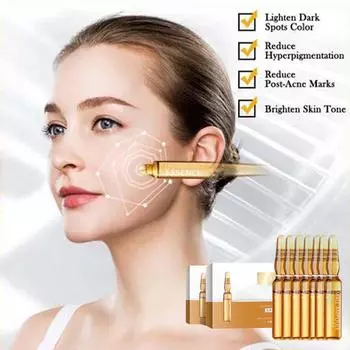 Корректирующая ампула для темных пятен, увлажняющая, укрепляющая маска для лица, 2 мл/шт., 7 шт./упак. One size жёлтый