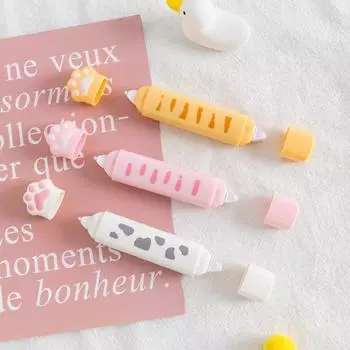 Корректирующая лента для кошачьих когтей, корректор для канцелярских принадлежностей, школьные канцелярские товары, студенческие дети жёлтый