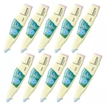 Корректирующая лента Plus Whiper PT 5 мм, бледно-желтый корпус, набор из 10 шт. 48-75810