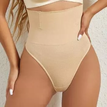 Корректирующее белье для контроля живота, бесшовные удобные дышащие стринги с высокой талией для женщин, аксессуары S чёрный