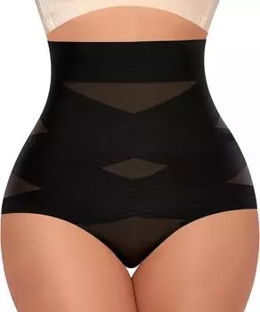Корректирующее белье для женщин с высокой талией, утягивающее, корректирующее белье, нижнее белье, корсет, трусики, размер M M чёрный