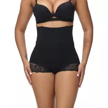 Корректирующее белье для живота с высокой талией, трусики для женщин, бесшовное корректирующее белье для ягодиц, корректирующее нижнее белье XS/S чёрный