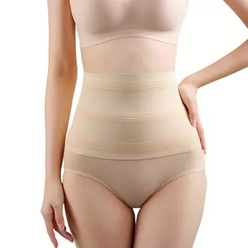 Корректирующее белье с высокой талией для женщин, трусики с контролем живота, нижнее белье для похудения, Корректирующее белье для талии, корректирующие трусики S чёрный
