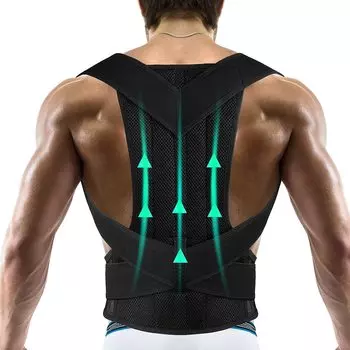 Корректор осанки, пояс для коррекции осанки, поддержка поясницы и ключицы, предотвращение сутулости и горбатости, регулируемая спинка