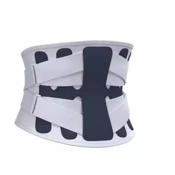 Корректор осанки Вязаный компрессионный пояс 4 пружинные поддержки Поясничная поддержка талии Спорт XL синий