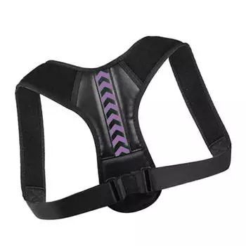 Корректор осанки Выпрямитель спины Пояс Поддержка Эластичный Удобный Бандаж для Мужчин Женщин Черный XL