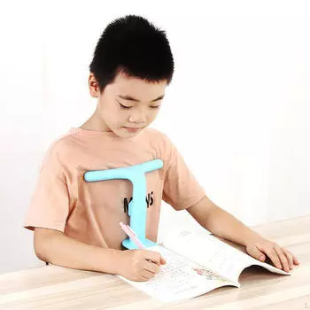 Корректор спины для письма с зажимами для чтения в школе, корректор осанки для сидения розовый