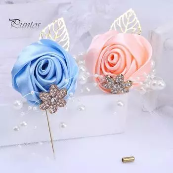 Корсаж на запястье с цепочкой из искусственного жемчуга Романтический реалистичный элегантный корсаж для выпускного вечера, украшения свадебной вечеринки Hand Flower