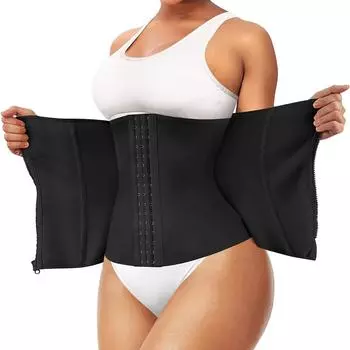 Корсет для тренировки талии для женщин, формирователь тела, триммер для тренировок, спортивный пояс для сауны, фитнес-пояс, обертывания для живота, триммер для сжигания жира S чёрный