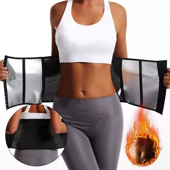 Корсет для тренировки талии для женщин, пояс-триммер для талии, пояс для похудения, формирователь тела, тренировка в сауне, потовая полоса, спортивный пояс, корректирующее белье для управления животом S чёрный