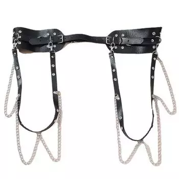 Корсет в стиле панк, корсет под грудью, топ с ремешком, кожаный ремень для женщин, пояс-цепочка в стиле панк, кожаный ремень в стиле панк чёрный