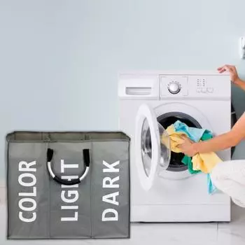 Корзина для белья, износостойкая, прочная, портативная, модная, многоразовая корзина из ткани Оксфорд 600D для спальни светло-серый