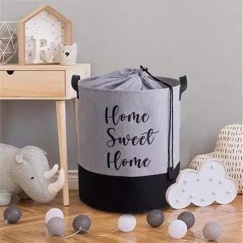 Корзина для белья Prendi Home из кожаной ткани серого цвета