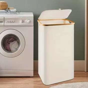 Корзина для белья с пылезащитной крышкой, складная конструкция, большая вместимость, водонепроницаемые игрушки, одеяла, органайзер для хранения, корзина для грязной одежды серый
